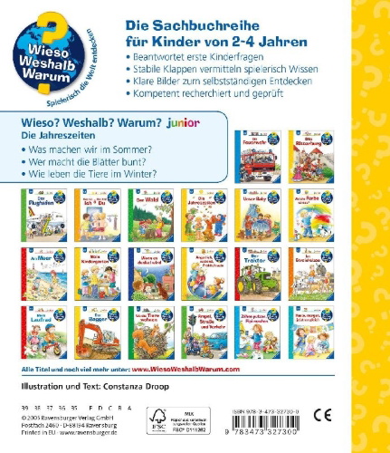 Buchcover und Innenansicht für das Buch: Wieso? Weshalb? Warum? junior, Band 10: Die Jahreszeiten