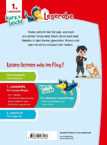 Buchcover und Innenansicht für das Buch: Leserabe 1. Lesestufe Kurz und leicht - Geheimauftrag für Ninja Komo