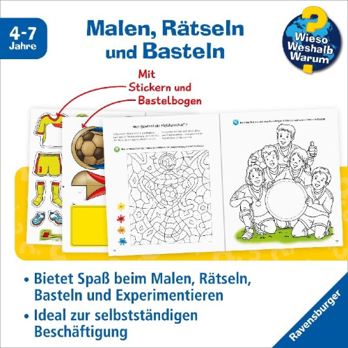 Buchcover und Innenansicht für das Buch: Wieso? Weshalb? Warum? aktiv-Heft: Fußball
