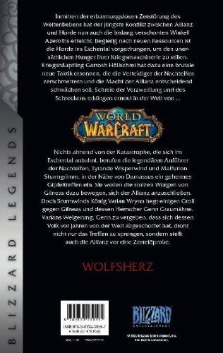 Buchcover und Innenansicht für das Buch: World of Warcraft: Wolfsheart