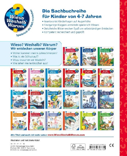 Buchcover und Innenansicht für das Buch: Wieso? Weshalb? Warum?, Band 1: Wir entdecken unseren Körper