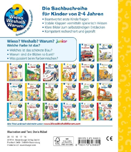Buchcover und Innenansicht für das Buch: Wieso? Weshalb? Warum? junior, Band 13: Welche Farbe ist das?