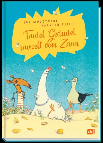 Buchcover und Innenansicht für das Buch: Trudel Gedudel purzelt vom Zaun