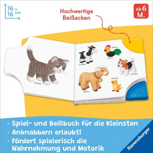 Buchcover und Innenansicht für das Buch: Erste Bilder - Erste Wörter: Mein Beißbuch