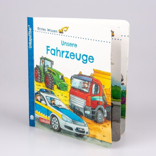 Buchcover und Innenansicht für das Buch: Unkaputtbar: Erstes Wissen: Unsere Fahrzeuge