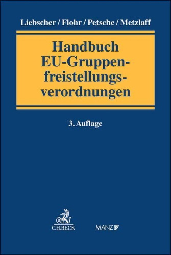 Buchcover und Innenansicht für das Buch: Handbuch EU-Gruppenfreistellungsverordnungen
