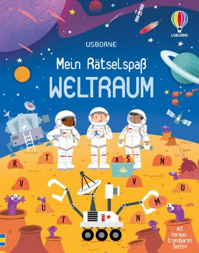 Buchcover und Innenansicht für das Buch: Mein Rätselspaß: Weltraum