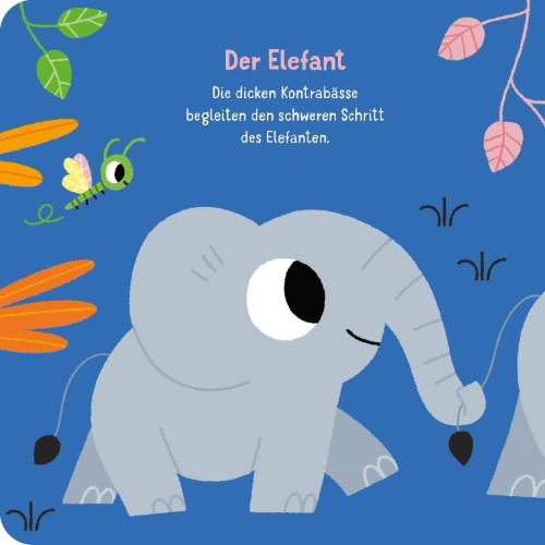 Buchcover und Innenansicht für das Buch: Mes petits imagiers sonores. Le carnaval des animaux