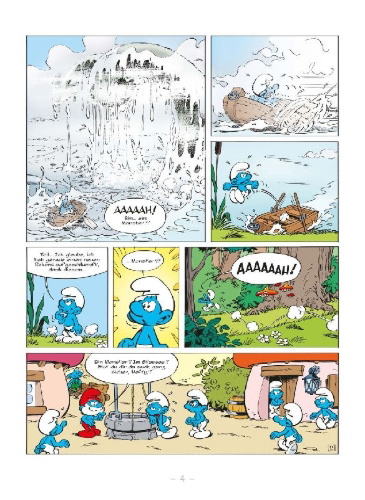 Buchcover und Innenansicht für das Buch: Les Schtroumpfs