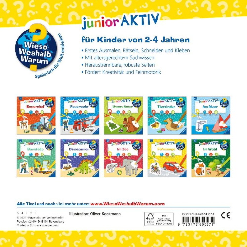 Buchcover und Innenansicht für das Buch: Wieso? Weshalb? Warum? junior AKTIV - Fahrzeuge