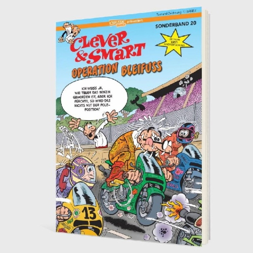 Buchcover und Innenansicht für das Buch: Mortadelo y Filemón. ¡Broommm!