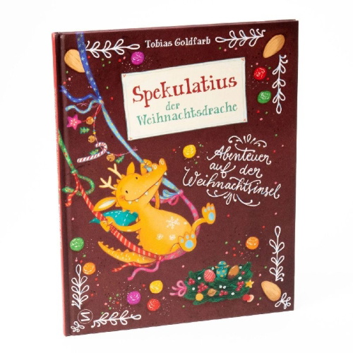 Buchcover und Innenansicht für das Buch: Spekulatius, der Weihnachtsdrache. Abenteuer auf der Weihnachtsinsel
