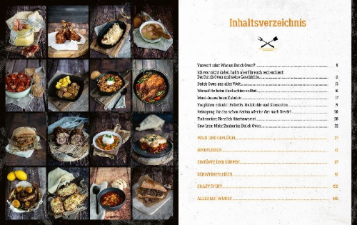 Buchcover und Innenansicht für das Buch: Klaus grillt: Dutch Oven