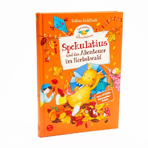 Buchcover und Innenansicht für das Buch: Spekulatius, der Weihnachtsdrache. Spekulatius und das Abenteuer im Herbstwald
