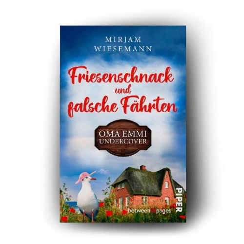 Buchcover und Innenansicht für das Buch: Friesenschnack und falsche Fährten. Oma Emmi undercover